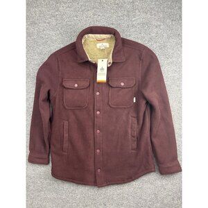 Rainforest Jacket Mens Medium Burgundy Corduroy‎ Sherpa Lined Snap Shacket